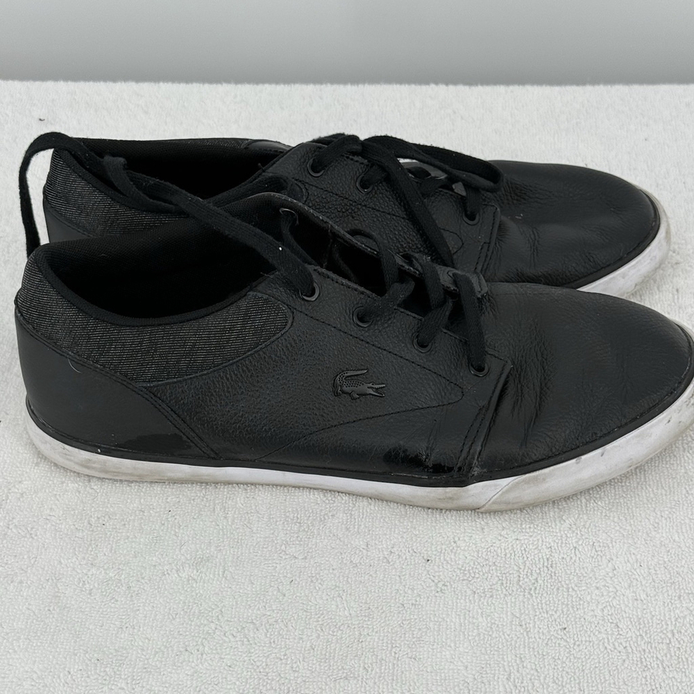 Lacoste Minzah 319 1 P CMA Mens Black Leather Lifestyle Sneakers Shoes 11